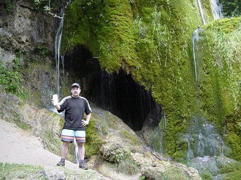 JC at the Growing Falls cache site