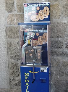 Penny smasher on Mount Brocken in the Harz Mountains, Germany